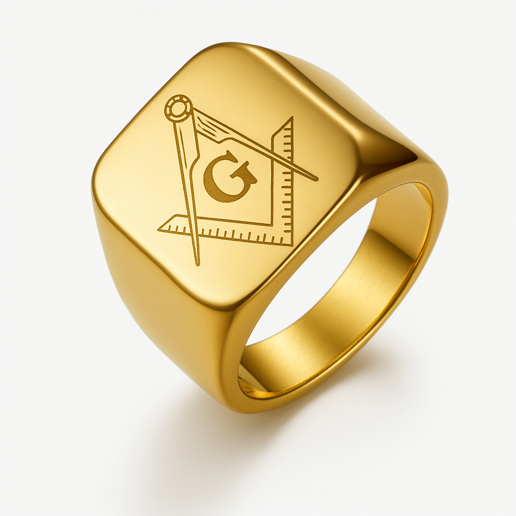 Custom Masonic Ring – Personalized Stainless Steel Freemason Signet Ring for Men
