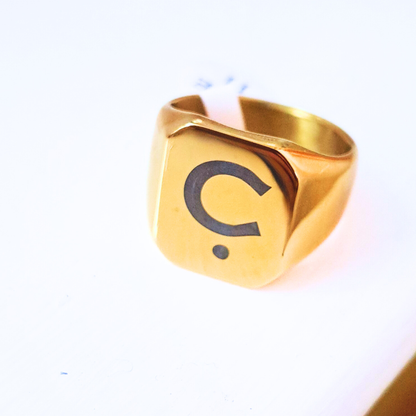 Men ring with engraving