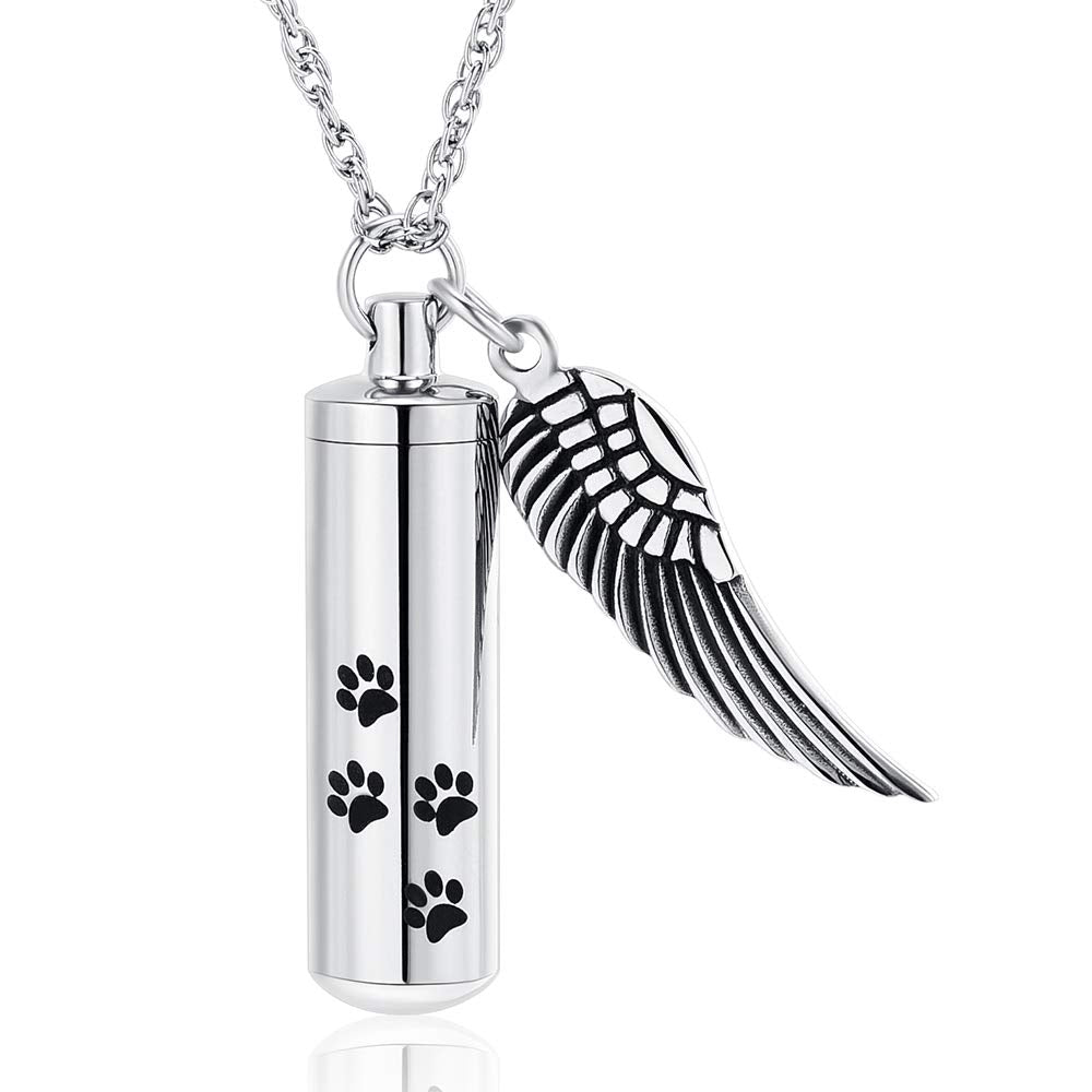 Personalized Urn Necklace for Ashes – Memorial Cylinder Pendant Keepsake