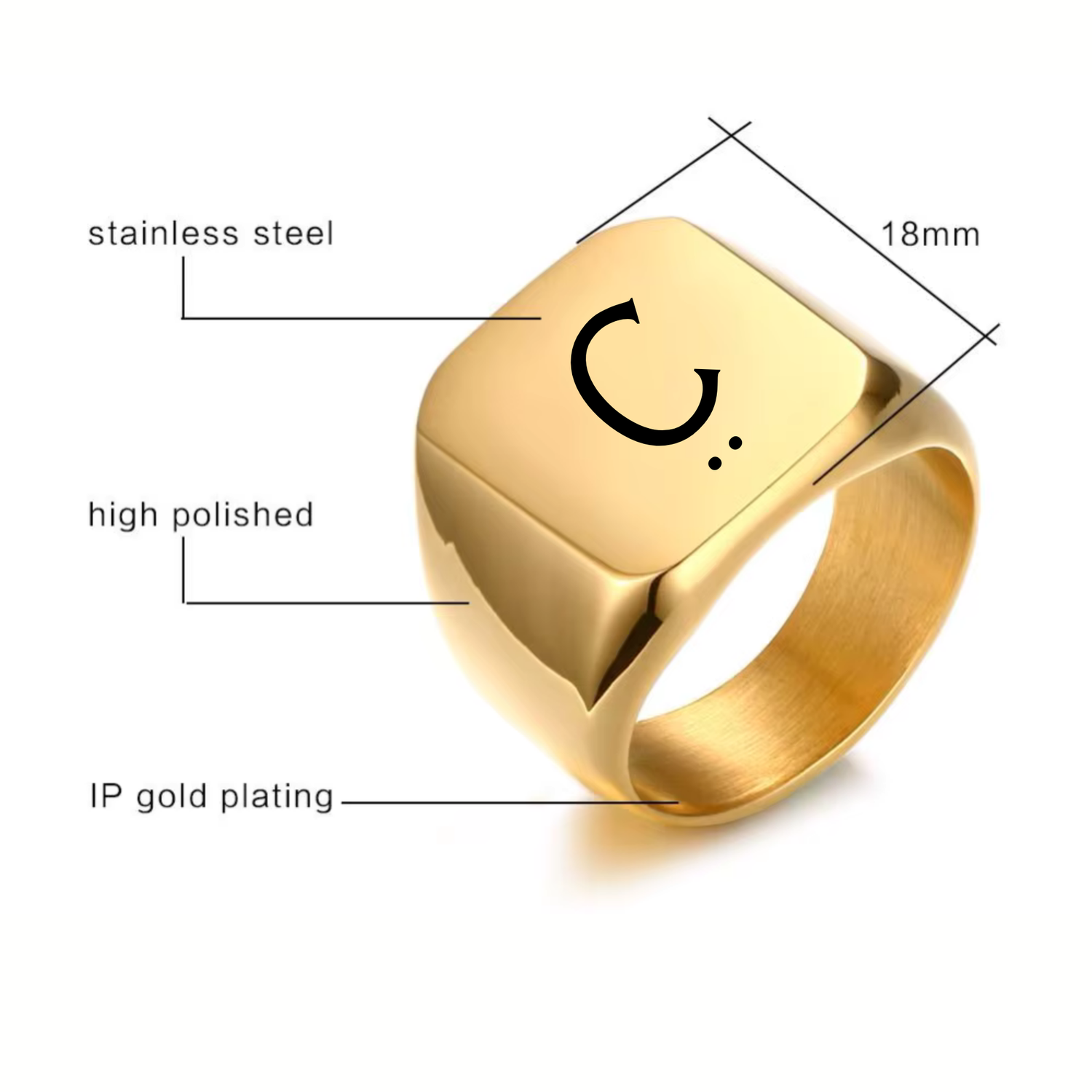 Stainless Steel Ring with engraving