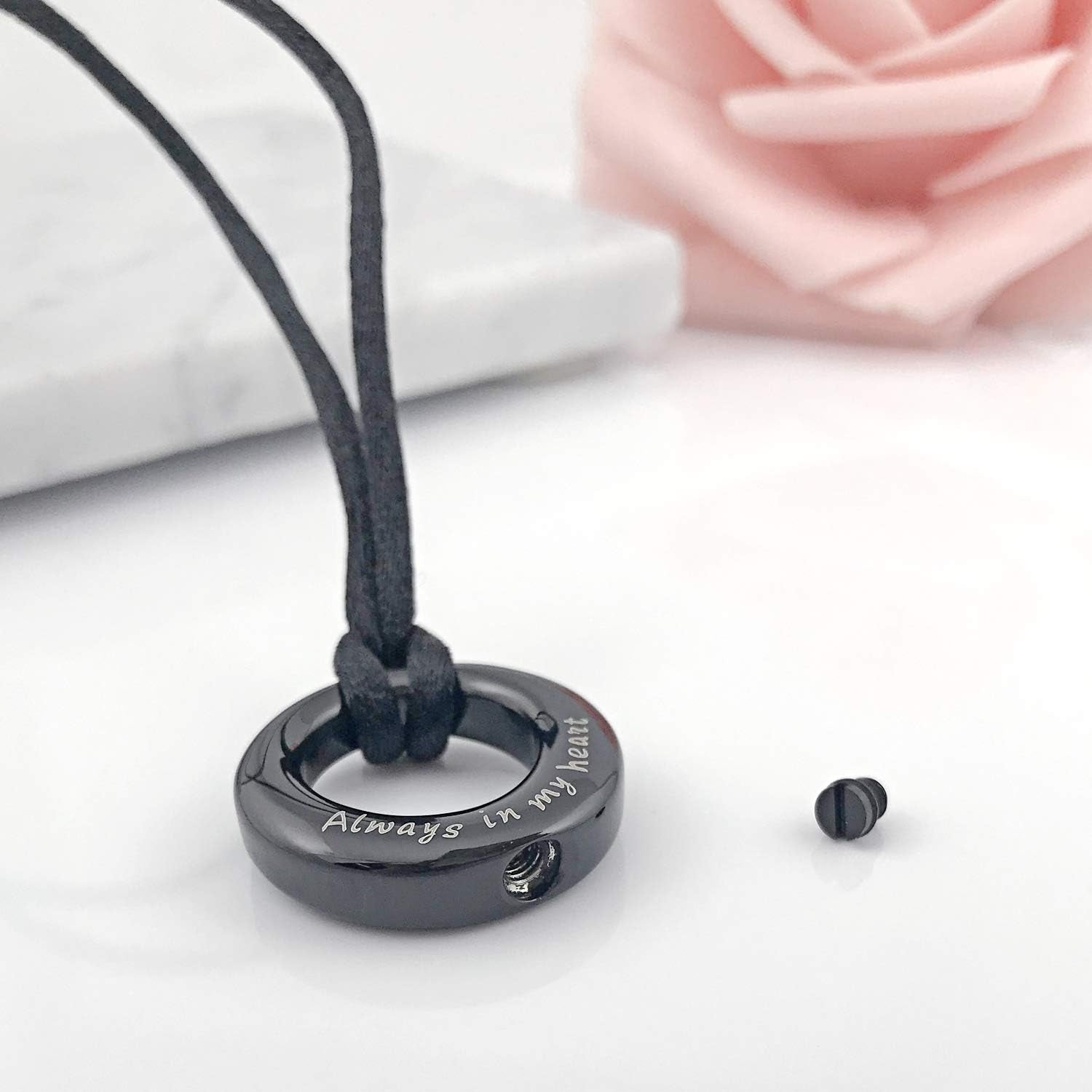 Urn Necklaces for Ashes &quot;Always in My Heart&quot; Ashes Necklace Cremation Jewelry Keepsake Holder Memorial Necklace