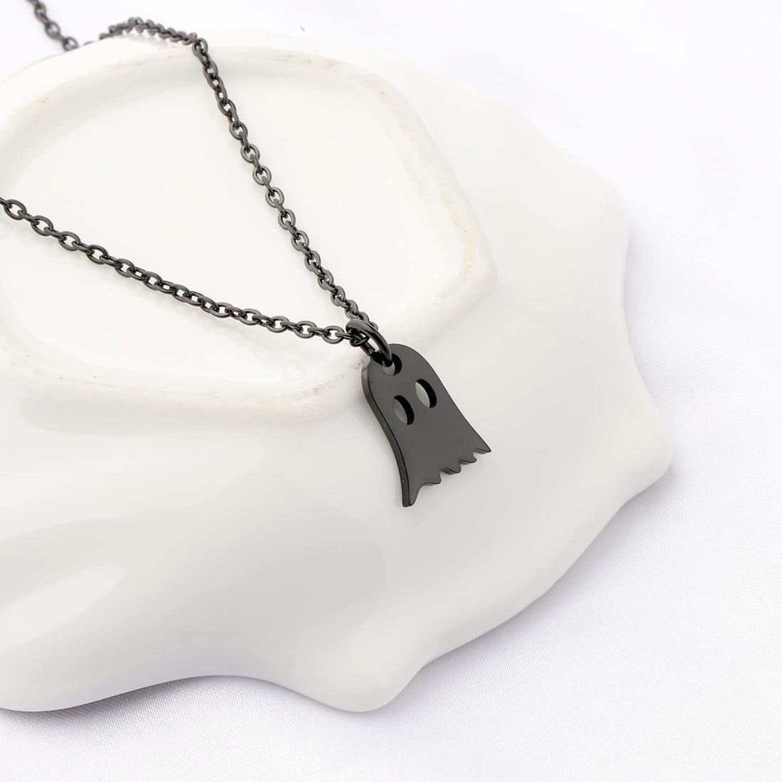 Halloween Ghost Necklace – Cute Minimalist Jewelry for Spooky Season
