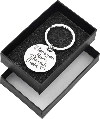 Husband Wife Keychain Gifts for Anniversary Wedding Boyfriend Girlfriend I Love You More I Win
