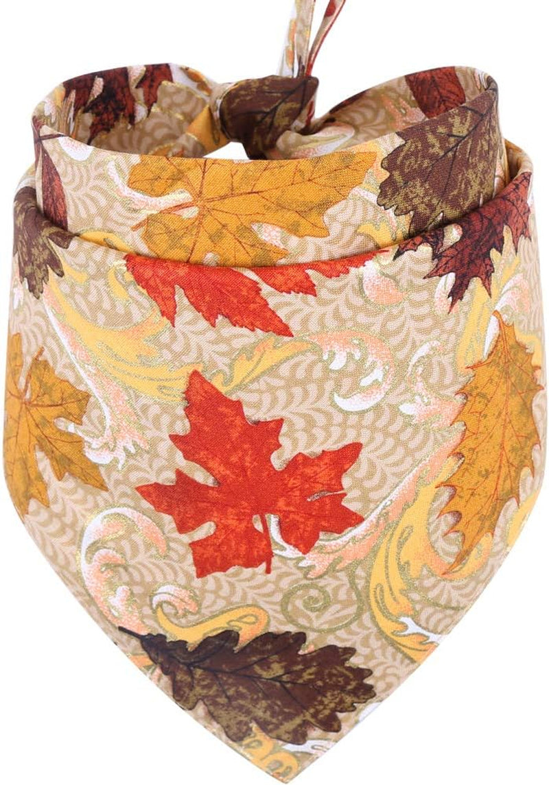 Thanksgiving Dog Bandana Fall Autumn Reversible Triangle Bibs Scarf Accessories for Dogs Cats Pets