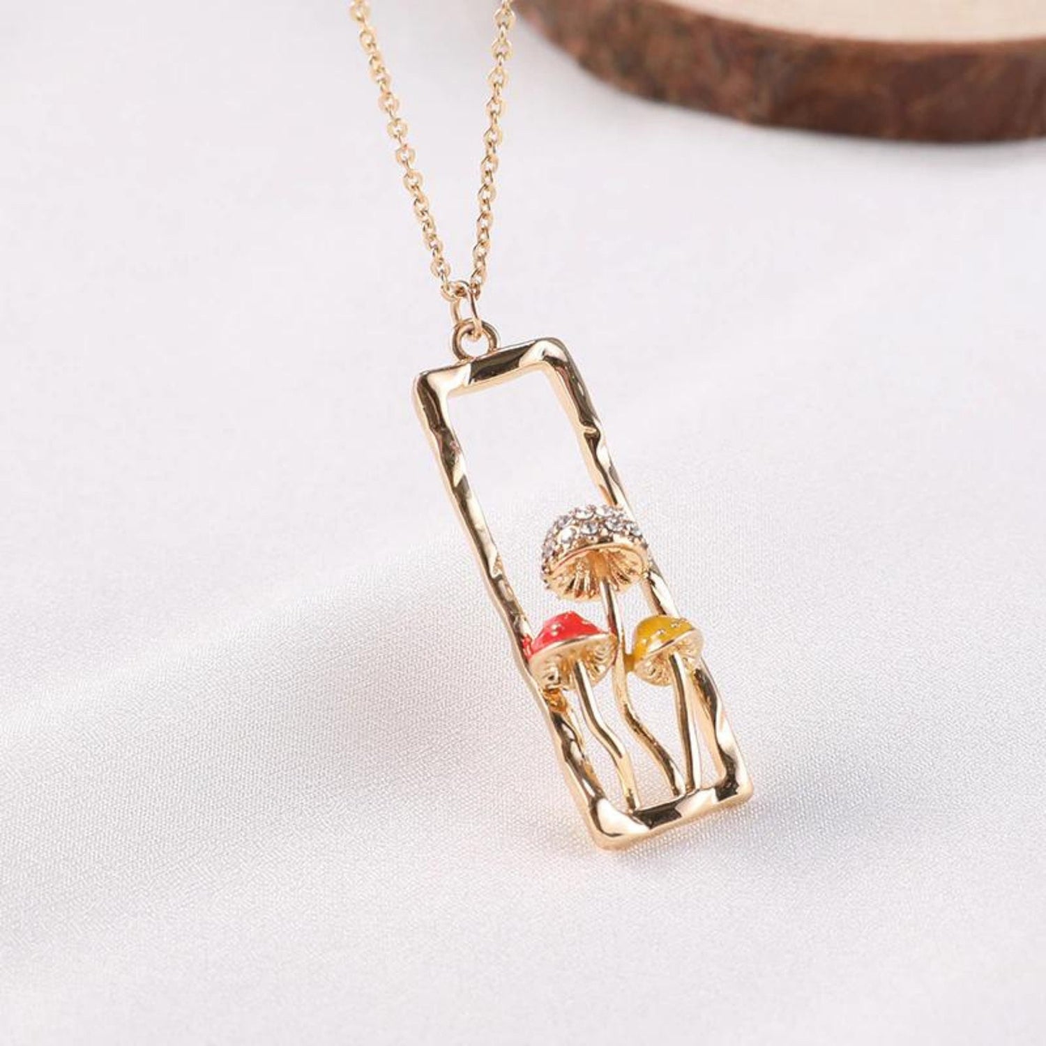 Mushroom Necklace Pendant Sterling Gold Jewerly for Women Teen Girls Charms Clavicle Chain Fashion Jewerly