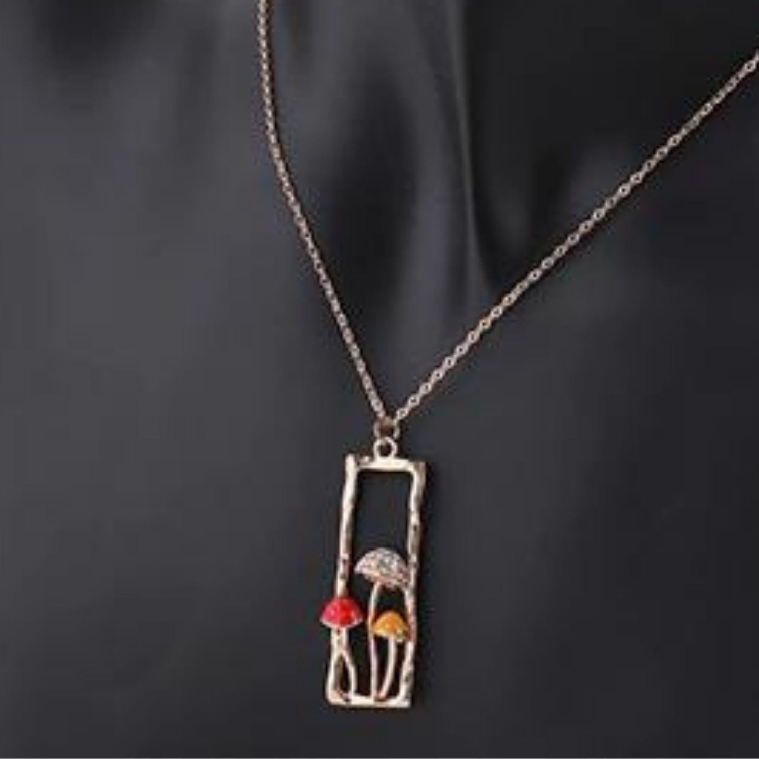 Mushroom Necklace Pendant Sterling Gold Jewerly for Women Teen Girls Charms Clavicle Chain Fashion Jewerly