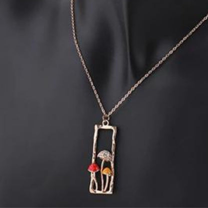 Mushroom Necklace Pendant Sterling Gold Jewerly for Women Teen Girls Charms Clavicle Chain Fashion Jewerly