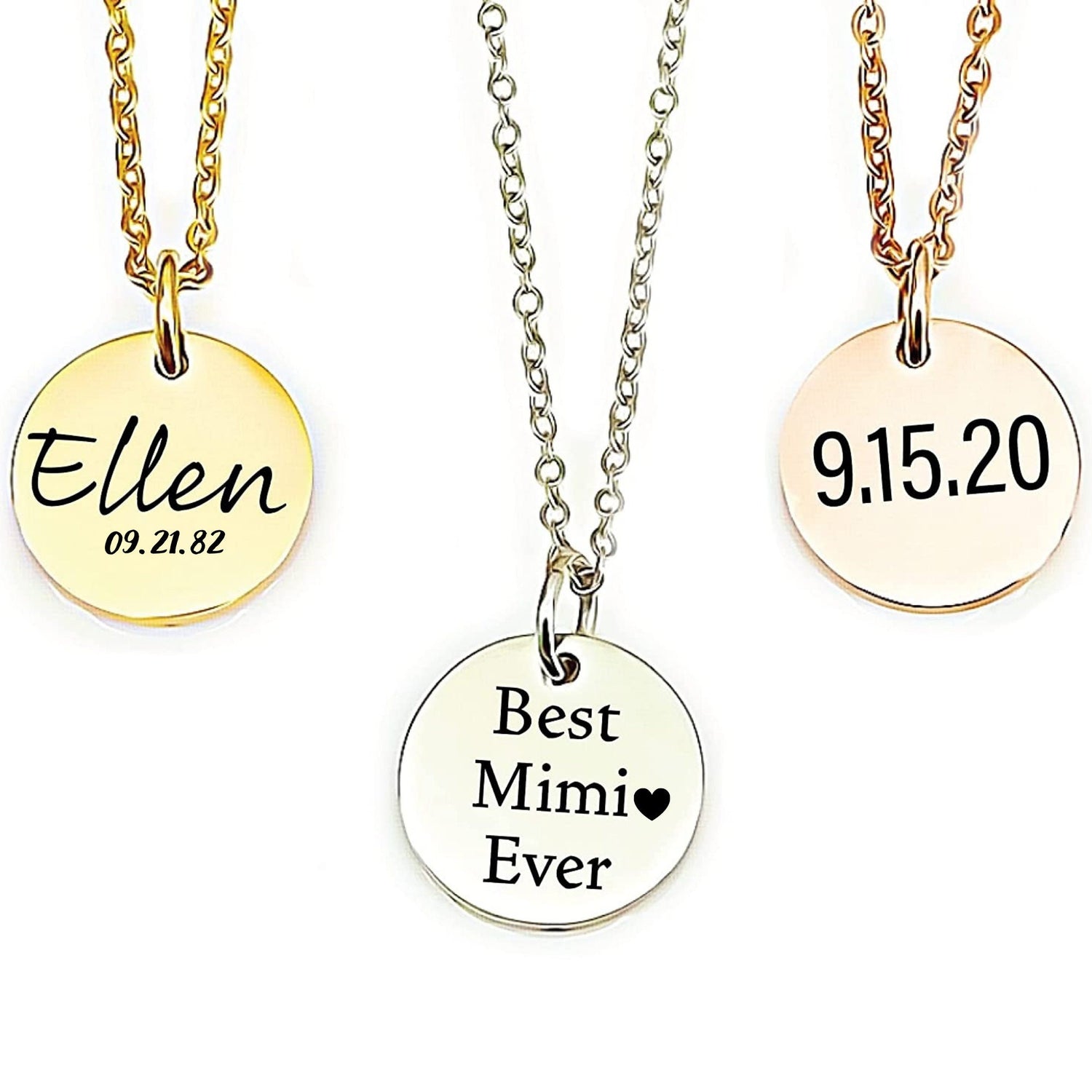 Unique personalized gift Custom Coin Necklace Date Initial Women&