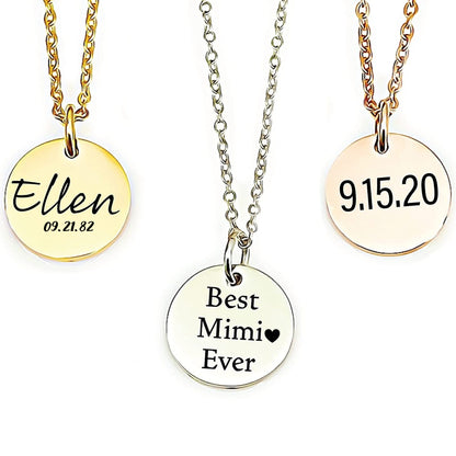 Unique personalized gift Custom Coin Necklace Date Initial Women&