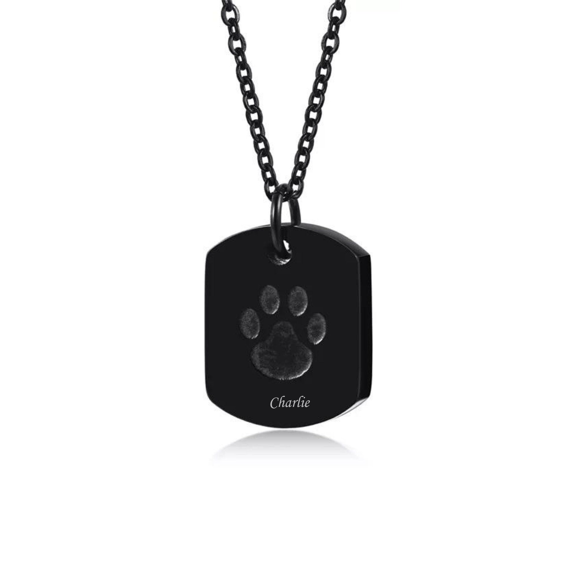 Dog Paw Cremation Necklace Custom Jewelry Stainless Steel Ash Urn Pendant