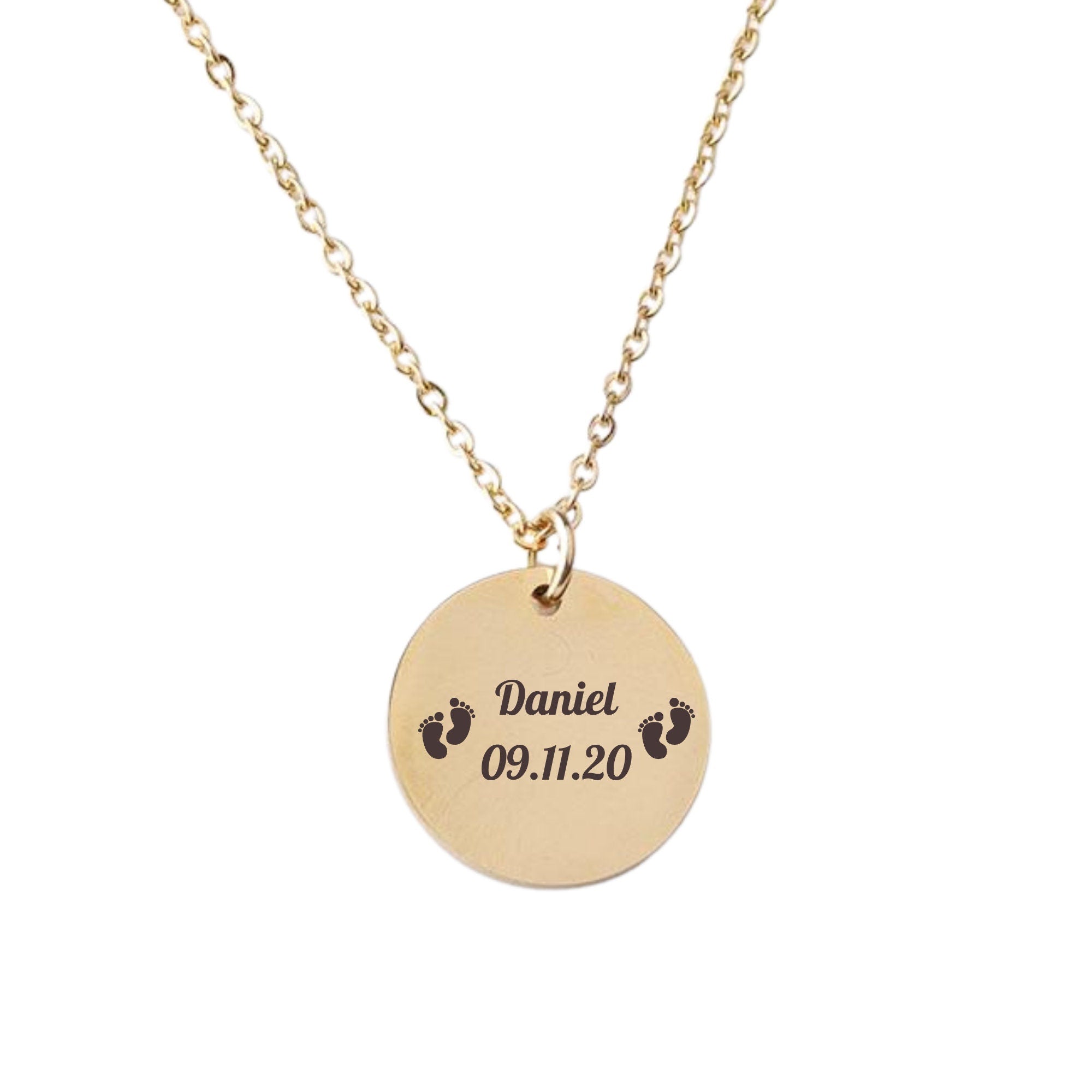 Unique personalized gift Custom Coin Necklace Date Initial Women&