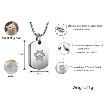 Urn Necklace for Dog Ashes Personalized Dog Paw Pendant Dog Lover Custom Engraved Cremation  Jewelry Memorial Urn Dog Ashes Pet Loss Gift