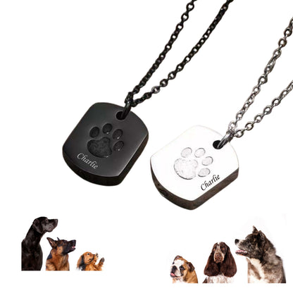 Custom Cremation Jewelry Stainless Steel Dog Paw Ash Urn Pendant Necklace