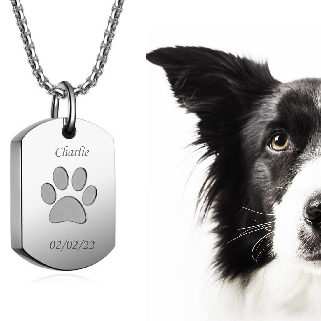 Urn Necklace for Dog Ashes Personalized Dog Paw Pendant Dog Lover Custom Engraved Cremation Jewelry Memorial Urn Dog Ashes Pet Loss Gift
