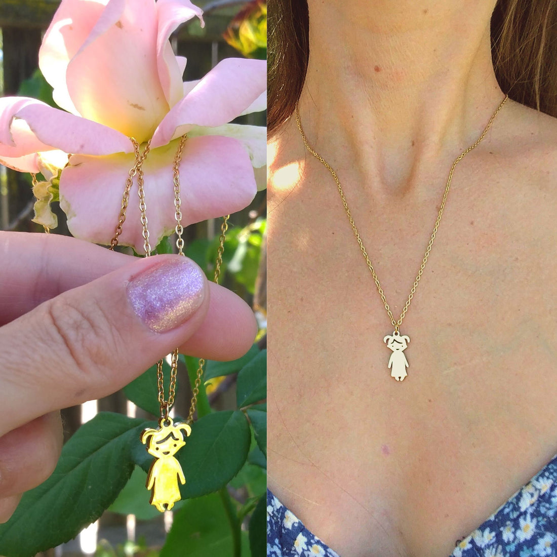 BABY NAME NECKLACE, Personalized Kids, Engraving Necklace, Stainless Steel Lobster Clasp Minimalistic Children & Pets Charm Necklace