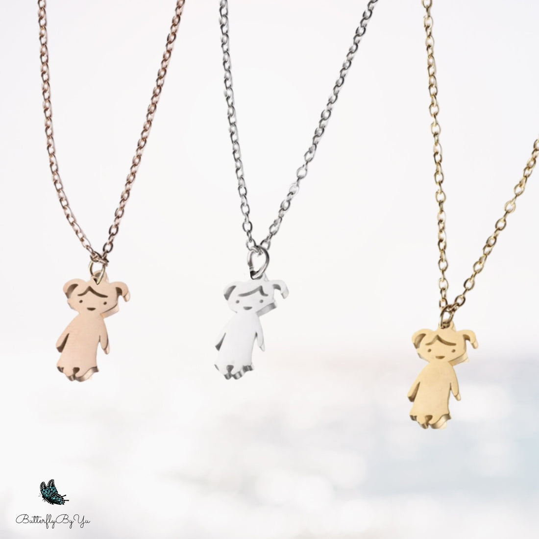 Personalized Child Necklace, Baby Boy Girl Charm, Stainless Steel Name Pendant, Kids Name Necklace, Baby Name necklace, Gifts for Mom