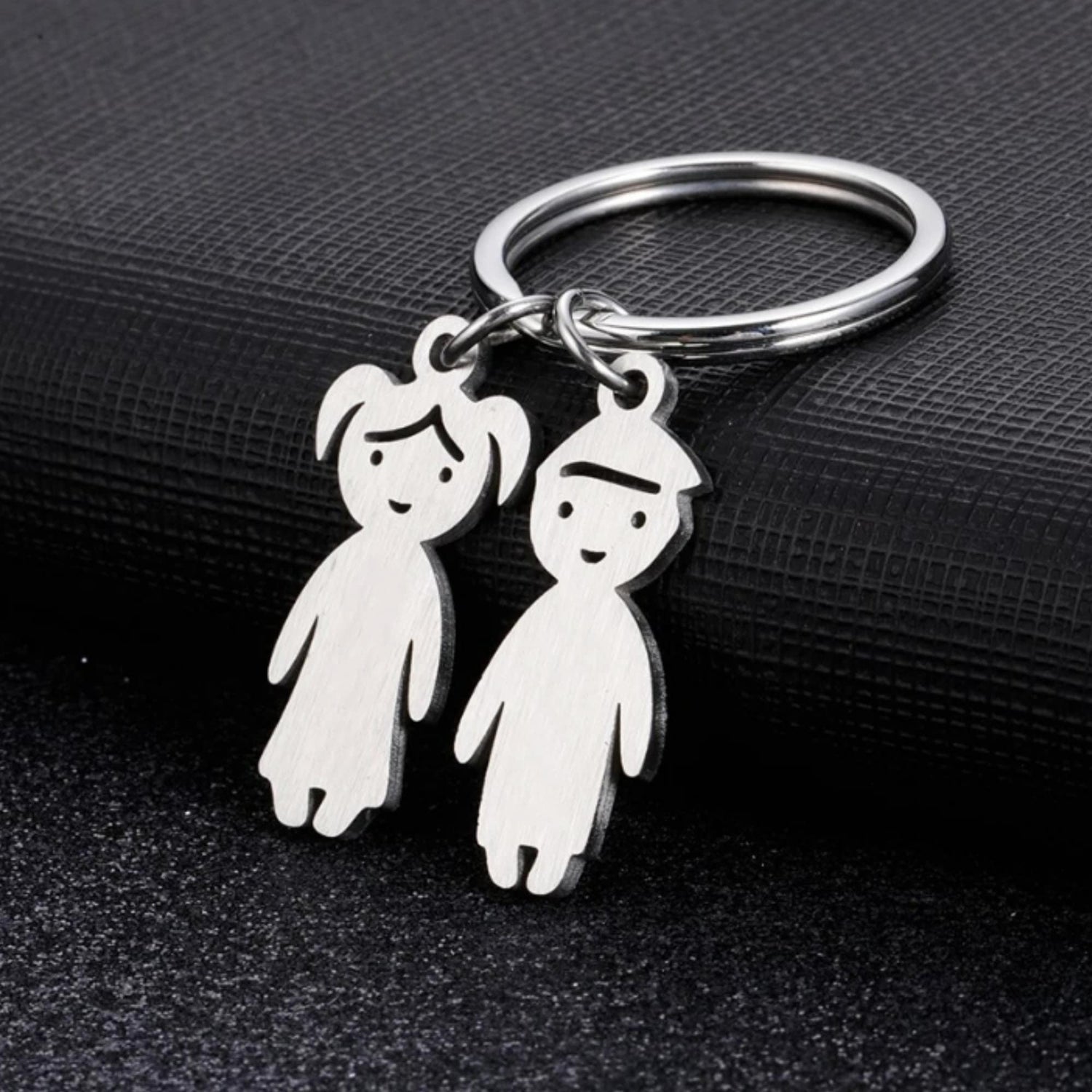 Family Keychain, Personalized Children Charm Keychain, Custom Engrave Boy/Girl Charms, Engraved With Names For Mom And Dad Keychain