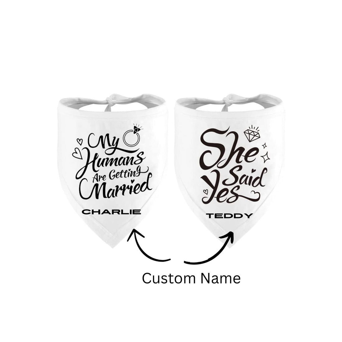 Custom Dog Bandana Wedding Engagement Sign – She Said Yes