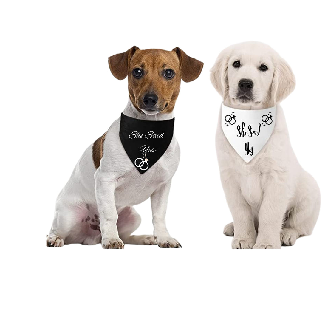 Custom Dog Wedding Bandana – She Said Yes Pet Engagement Gift