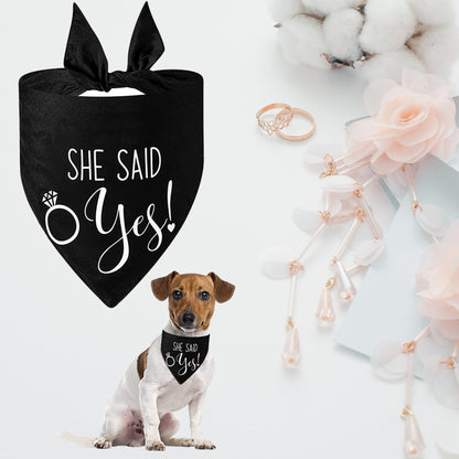 Custom Dog Bandana She Said Yes Engagement Pet Wedding Sign Announcement Marriage Bridal Gift Wedding Outfit For Dog