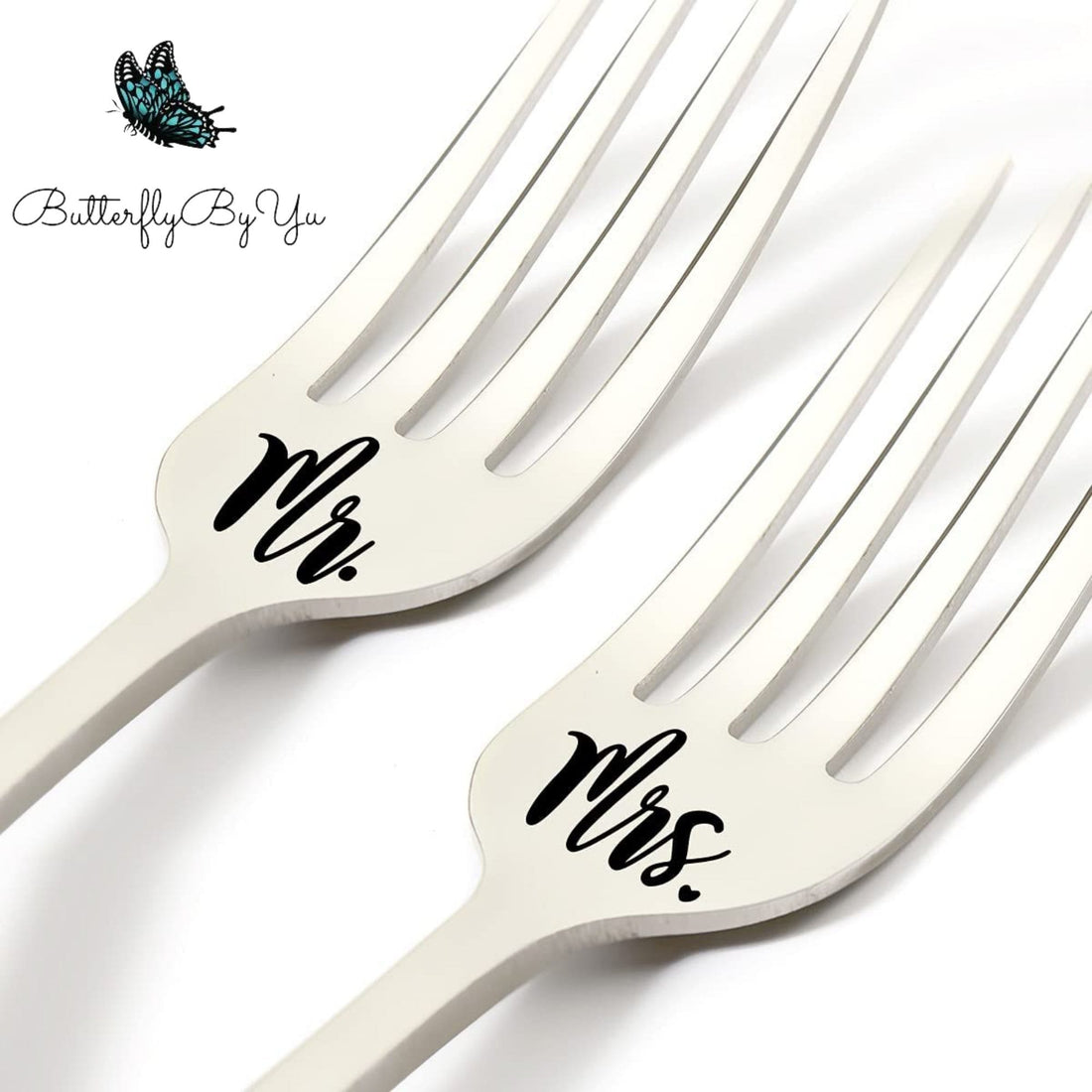 Engraved Wedding Forks, Personalized Anniversary Forks, Personalized Cake Forks, Newlywed Gift, Wedding Gift, Engraved Mr and Mrs Forks