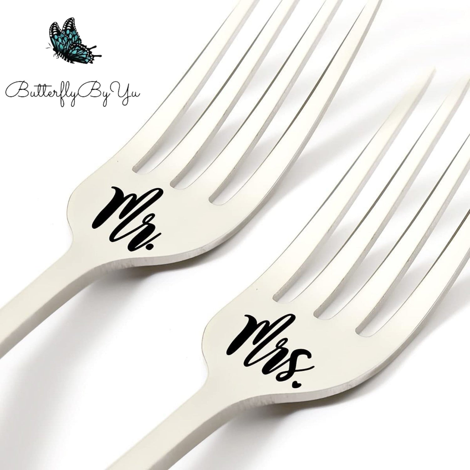 Engraved Wedding Forks, Personalized Anniversary Forks, Personalized Cake Forks, Newlywed Gift, Wedding Gift, Engraved Mr and Mrs Forks