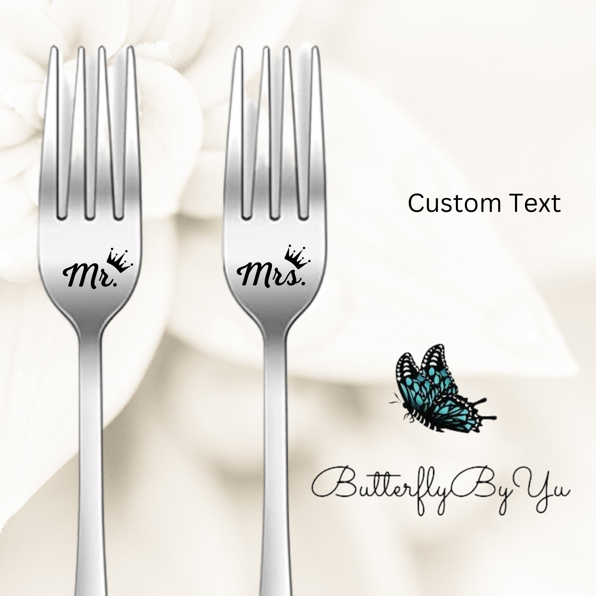 Engraved Wedding Forks, Personalized Anniversary Forks, Personalized Cake Forks, Newlywed Gift, Wedding Gift, Engraved I do me too Forks