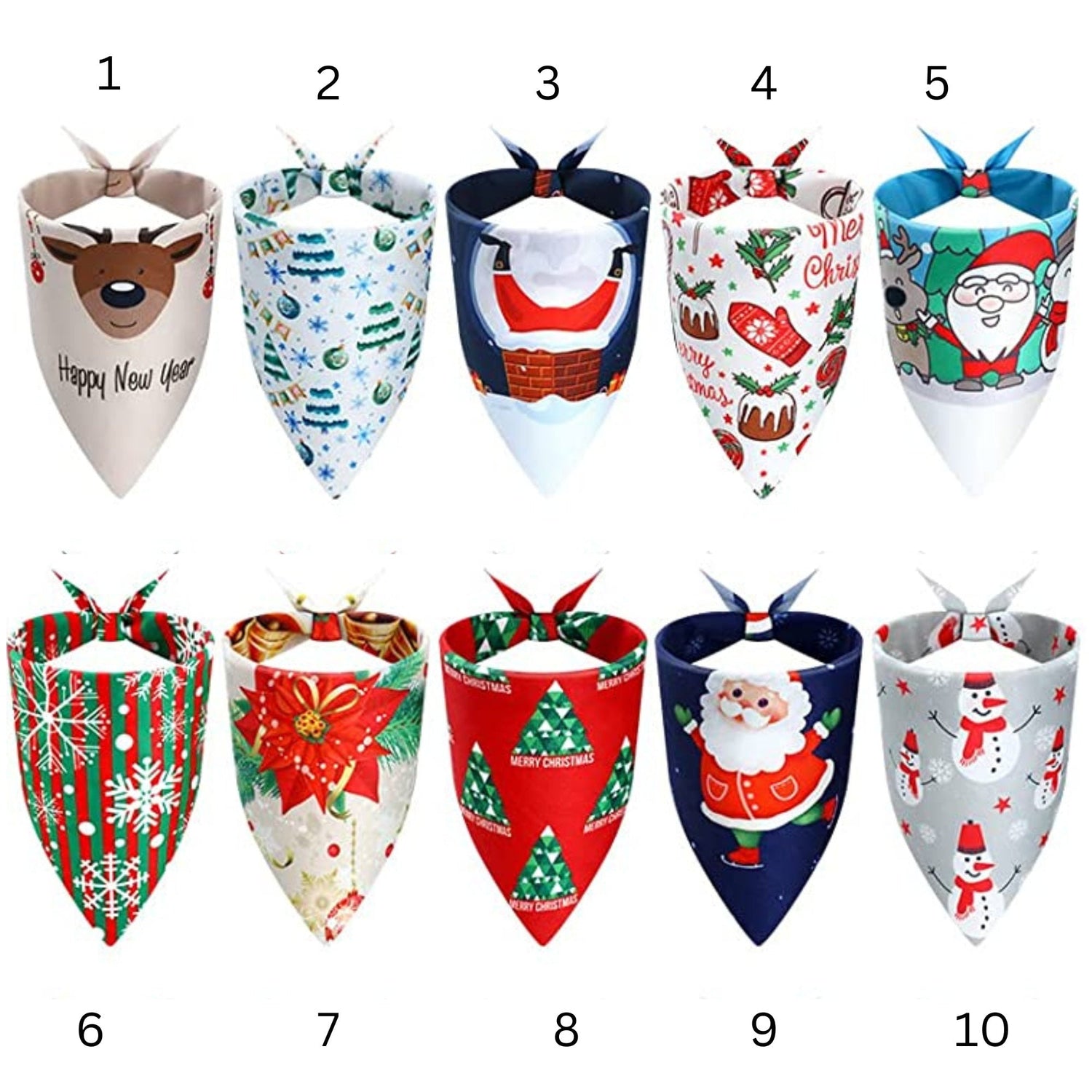 Custom Dog Bandana Outfit For Dog Christmas Dog Bandana Red Green Tie On Dog Scarf Dog Bandana