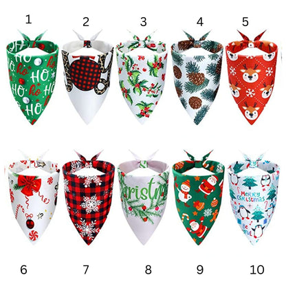 Custom Dog Bandana Outfit For Dog Christmas Dog Bandana Red Green Tie On Dog Scarf Dog Bandana