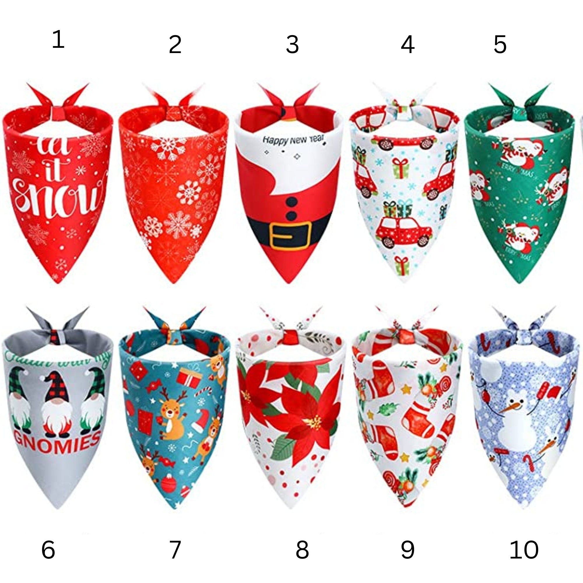 Custom Dog Bandana Outfit For Dog Christmas Dog Bandana Red Green Tie On Dog Scarf Dog Bandana