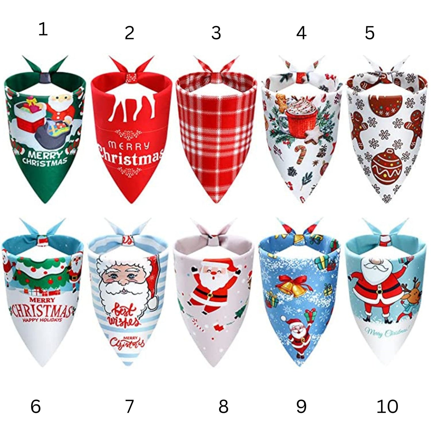 Custom Dog Bandana Outfit For Dog Christmas Dog Bandana Red Green Tie On Dog Scarf Dog Bandana