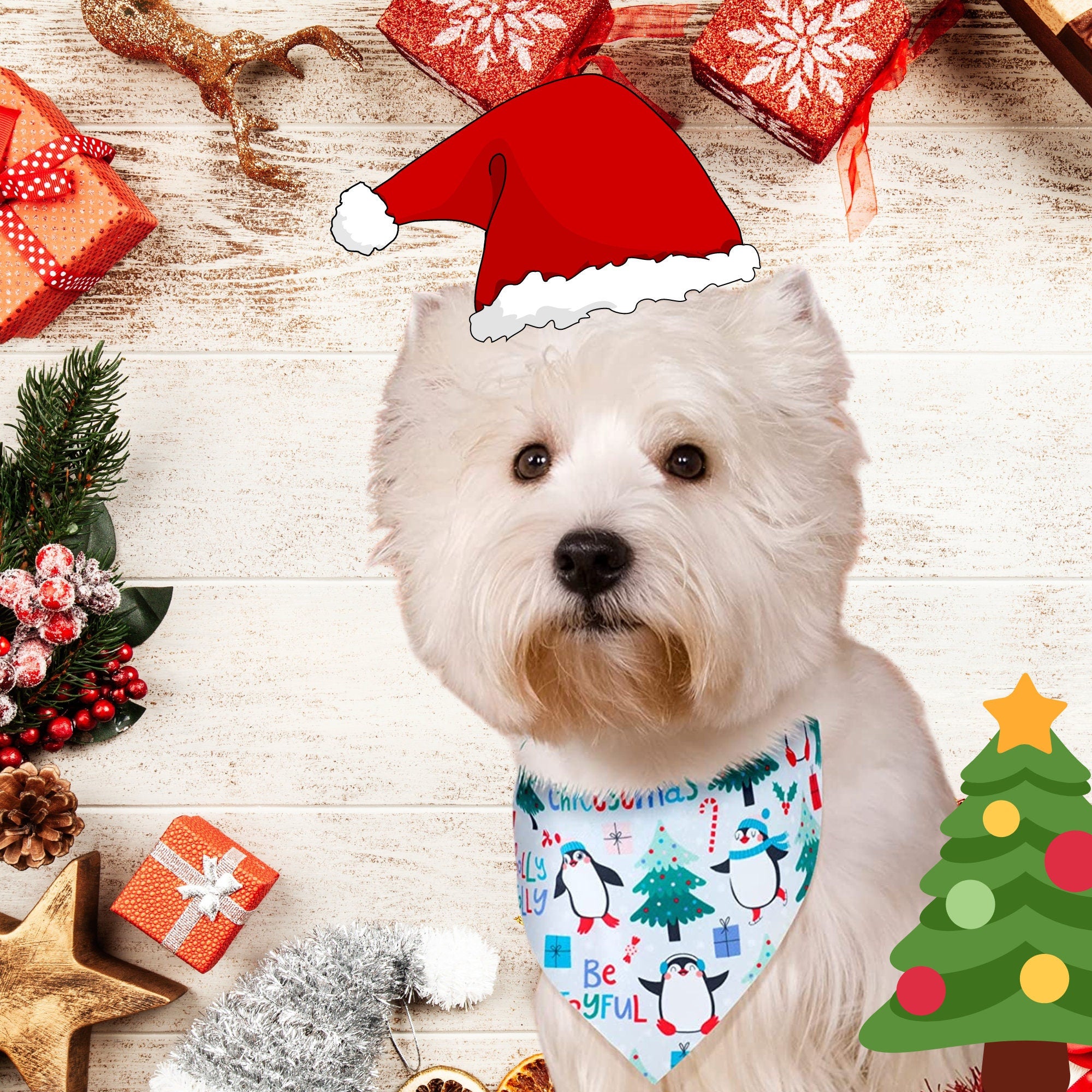 Custom Dog Bandana Outfit For Dog Christmas Dog Bandana Red Green Tie On Dog Scarf Dog Bandana