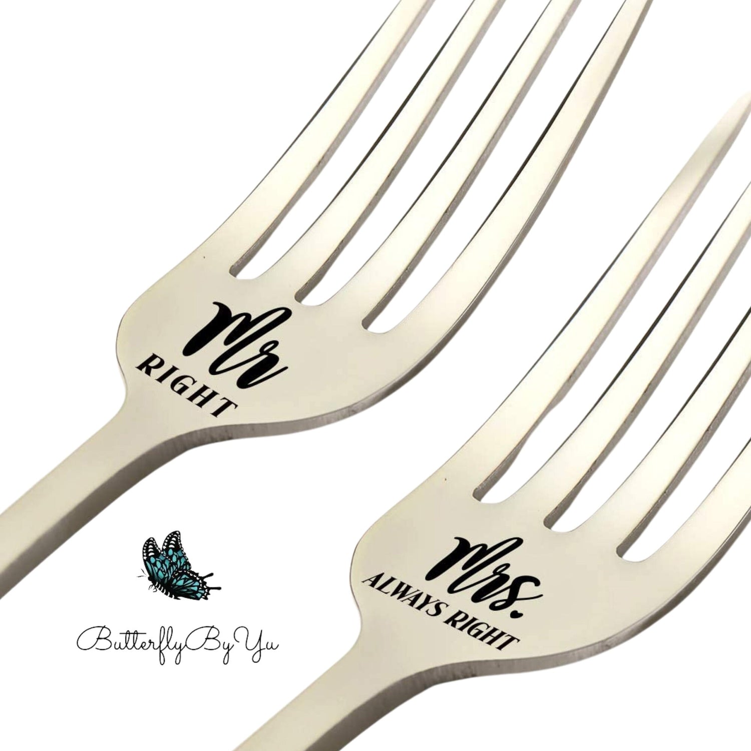 Engraved Wedding Forks, Personalized Anniversary Forks, Personalized Cake Forks, Newlywed Gift, Wedding Gift, Engraved Mr and Mrs Forks