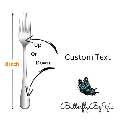 Custom Wedding Day Forks - Engraved - Name Date - Mr. Mrs. - His Hers - Bride Groom - I Do Me Too - Mine Yours - Husband Wife