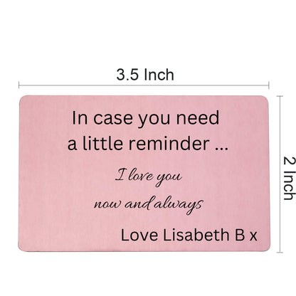 Personalized Wallet Insert | Engraved Gift For Him | Valentine’s Day Gift | Birthday Gift | Partner Boyfriend Husband Hubby Gift