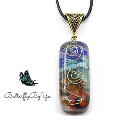 7 Chakra Orgone Necklace Yoga Necklace Gemstone