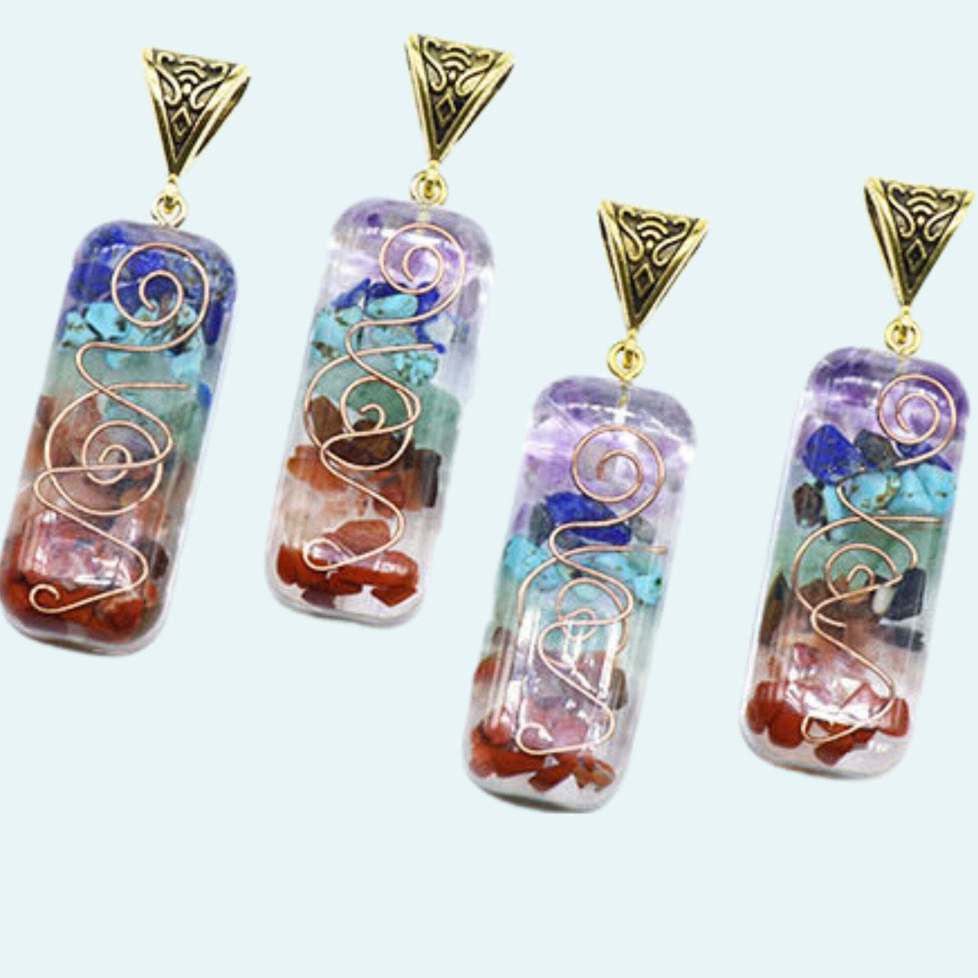 7 Chakra Orgone Necklace Yoga Necklace Gemstone