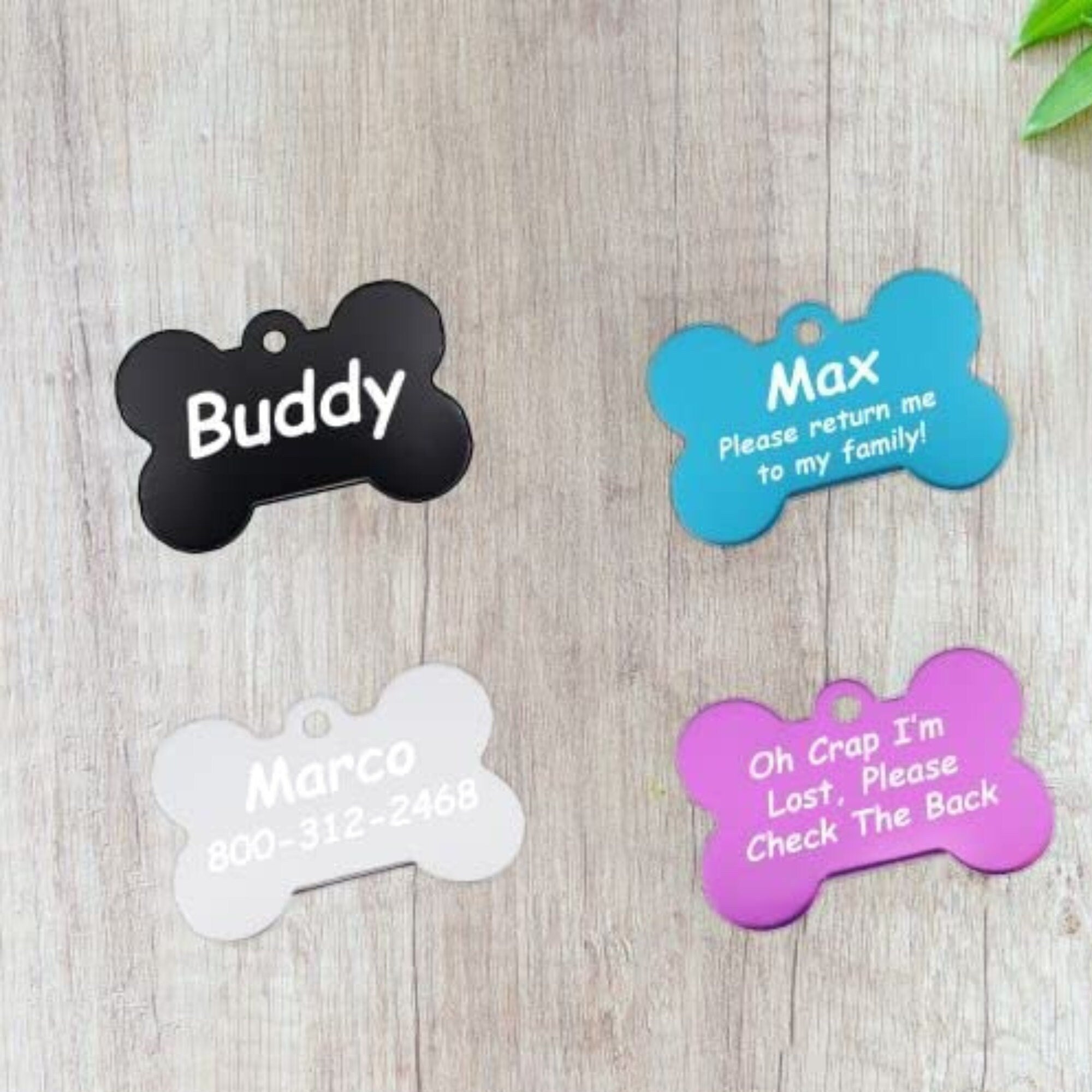 Personalized Pet Id Tag, Animal Print Dog Tag, Pet Id Tag, Print w/ Your Pet&