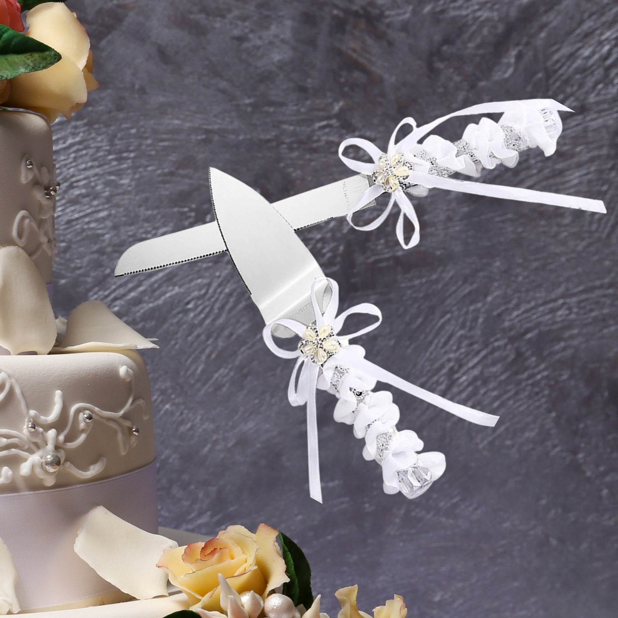 Custom Wedding Cake Cutting Server&amp; Knife Set Gift Personalized Cutter Bridal Engraved