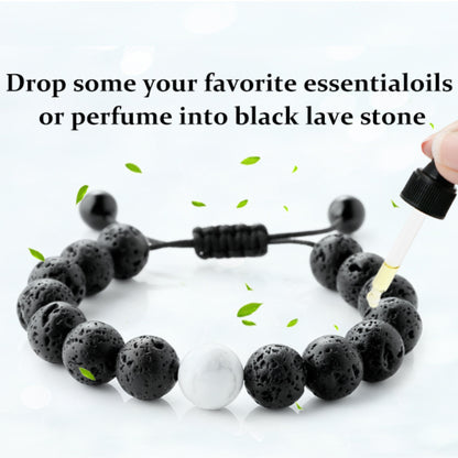 Chakra Bracelet, Lava Rock 8mm Natural Stone Healing Stress Relief Yoga Beads Anxiety Aromatherapy Essential Oil Diffuser Bracelet Bangle