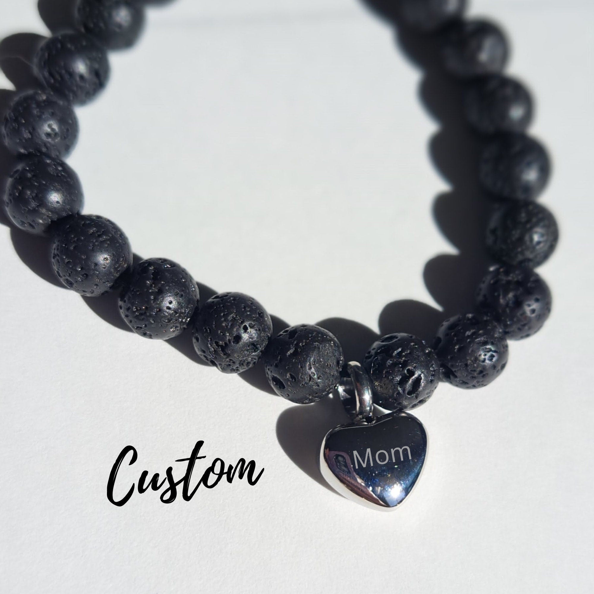 Urn Bracelet for Humans or Pet Ashes for Him Custom Engraved, Cremation Jewelry, Memorial Jewelry, Sympathy Gift, Chakra Lava Bead Diffuser