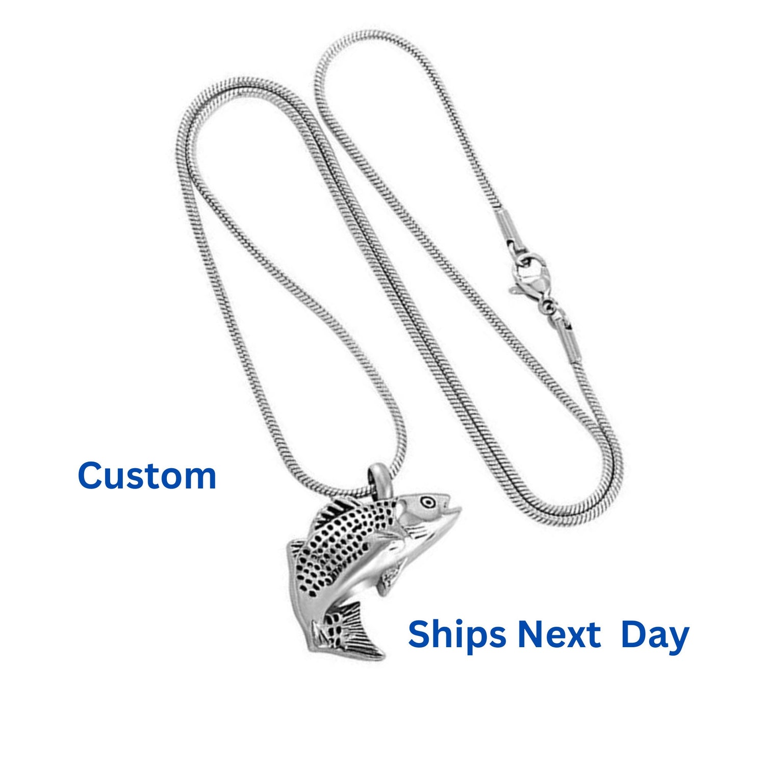 Fish Stainless Steel Cremation Jewelry | Cremation Pendant Necklace For Ashes | Urn Necklace | Ashes Necklace | Urn Jewelry