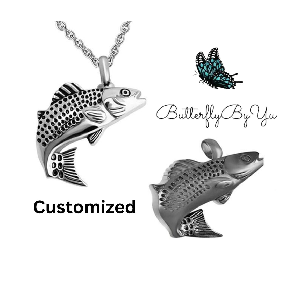 Fish Stainless Steel Cremation Jewelry | Cremation Pendant Necklace For Ashes | Urn Necklace | Ashes Necklace | Urn Jewelry