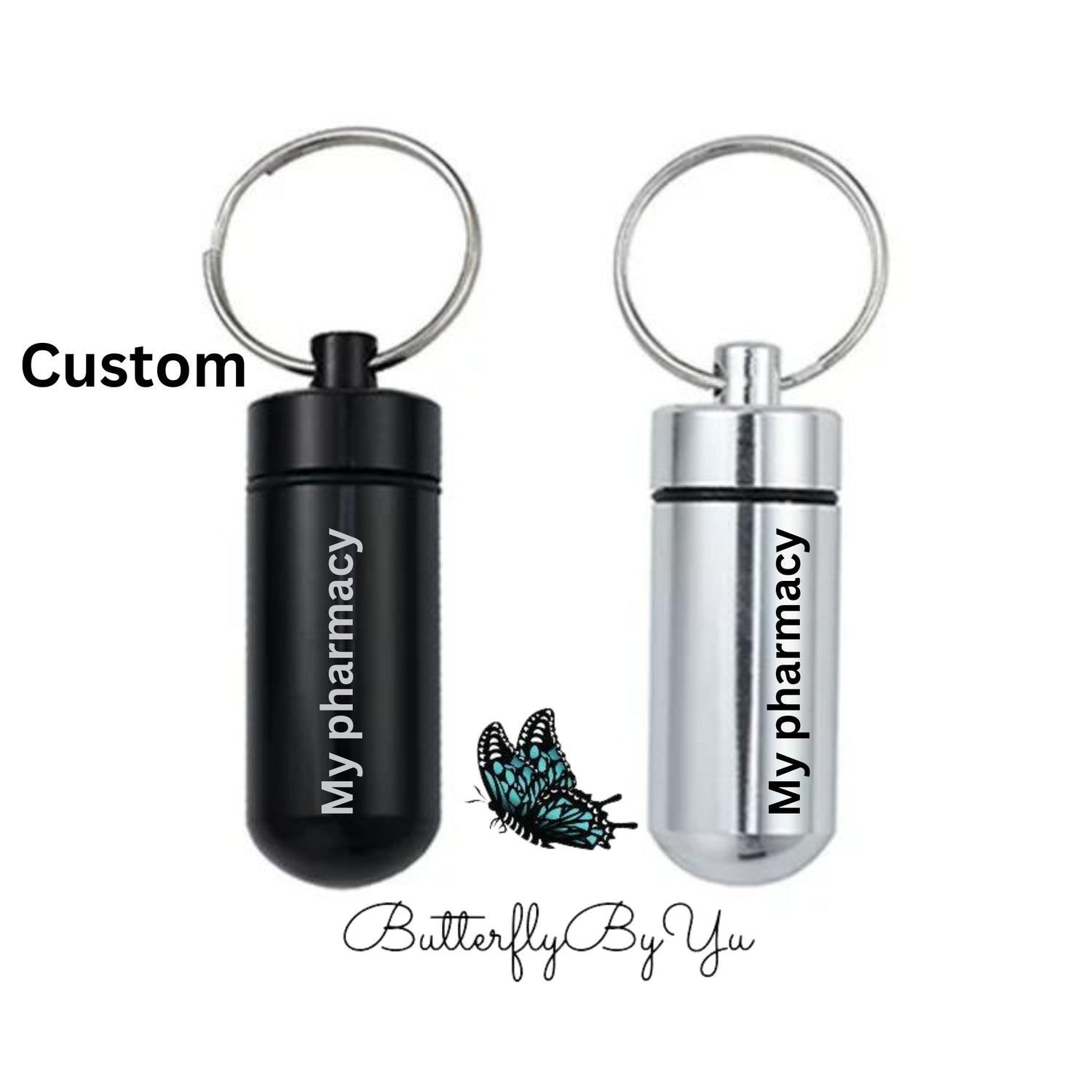 Keychain Pill Case, Pill bottle, Travel keychain Mini Metal Pill Box, Waterproof Pill Box, Creative keychain pendant, Grandma gift