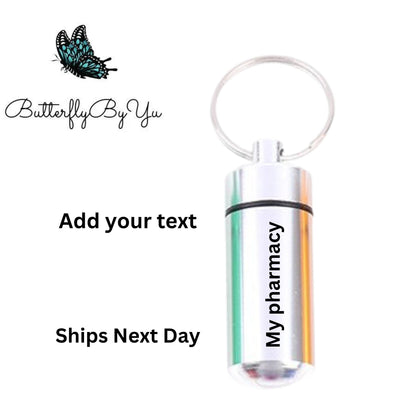 Keychain Pill Case, Pill bottle, Travel keychain Mini Metal Pill Box, Waterproof Pill Box, Creative keychain pendant, Grandma gift