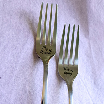 Engraved Wedding Forks, Personalized Anniversary Forks, Personalized Cake Forks, Newlywed Gift, Wedding Gift, Engraved I do me too Forks