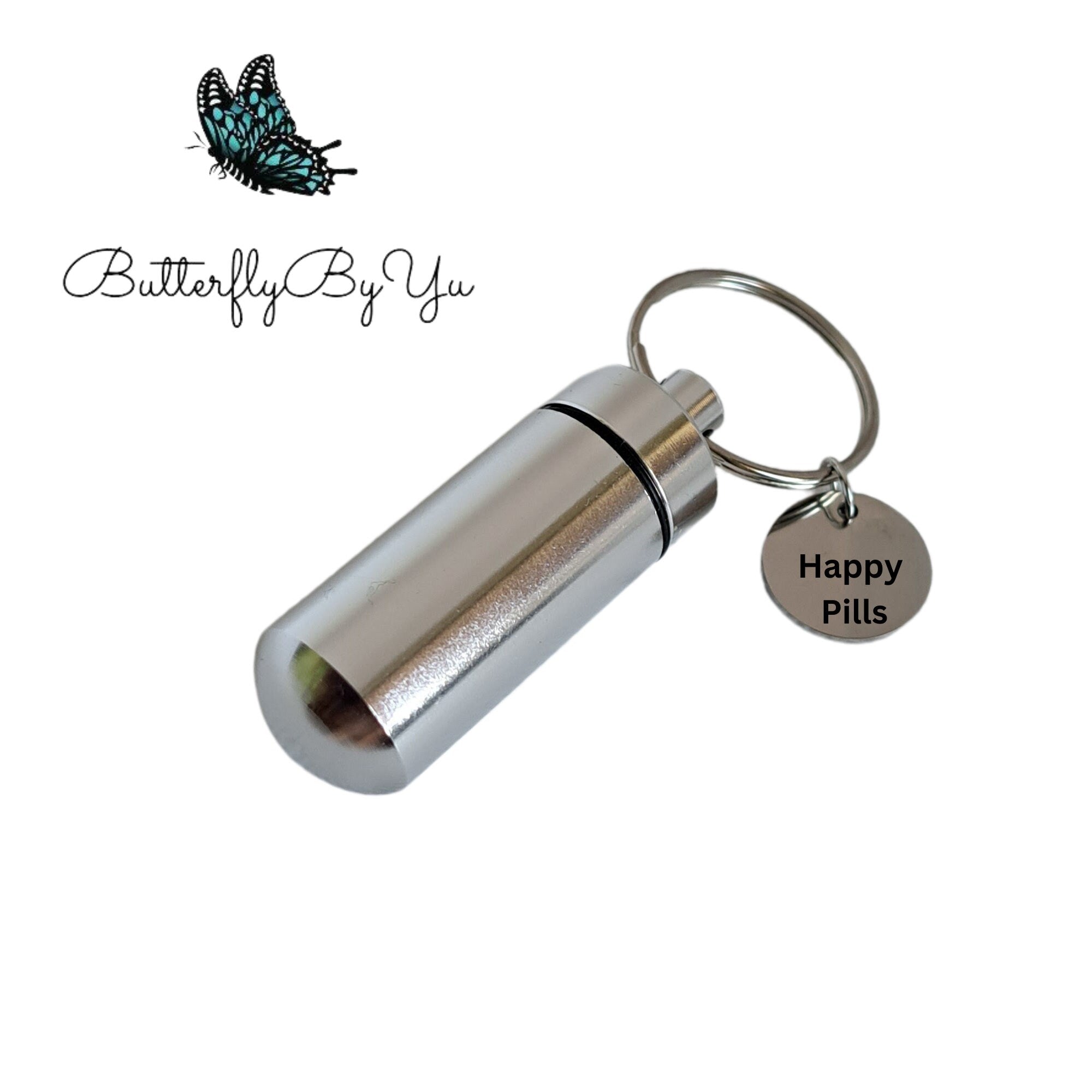 Keychain Pill Case, Pill bottle, Travel keychain Mini Metal Pill Box, Waterproof Pill Box, Creative keychain pendant, Grandma gift