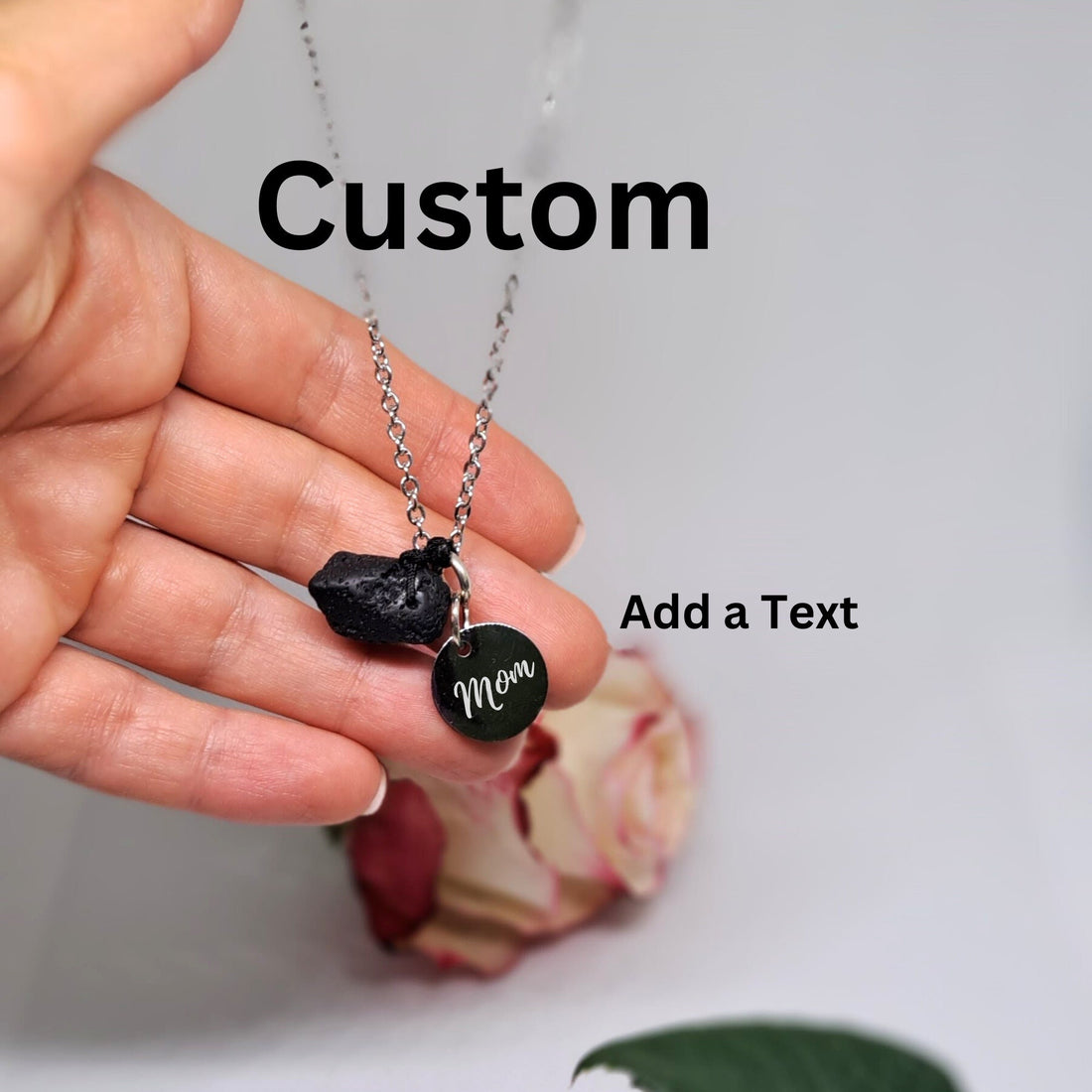 Personalized Lava Rock Necklace – Aromatherapy Diffuser Jewelry