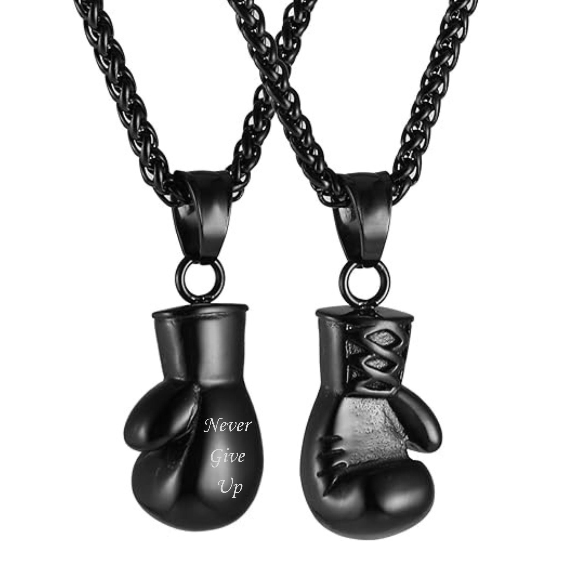 Gunmetal Stainless Steel Boxing Glove Pendant, Kickboxing Charm, Fitness Men&