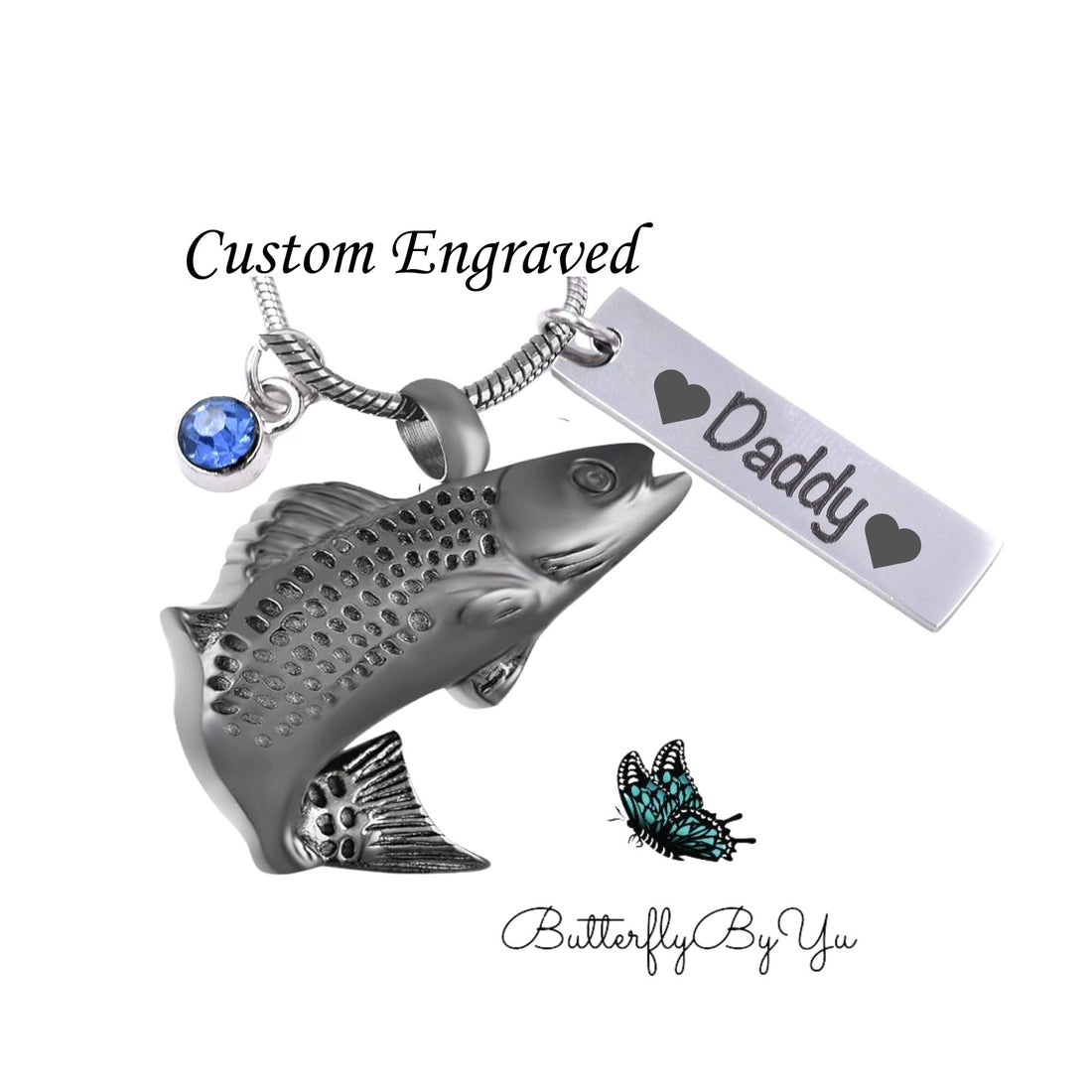 Fish Stainless Steel Cremation Jewelry | Cremation Pendant Necklace For Ashes | Urn Necklace | Ashes Necklace | Urn Jewelry